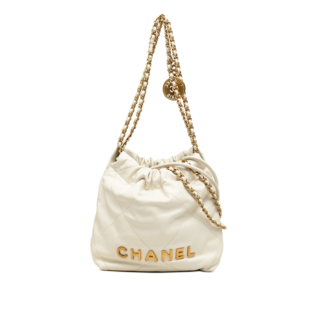 Pre-Loved Chanel Mini Shiny Calfskin 22 Hobo